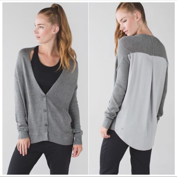 lululemon athletica Sweaters - Lululemon Cardi In The Front Heathered Medium
Grey / Silver Spoon